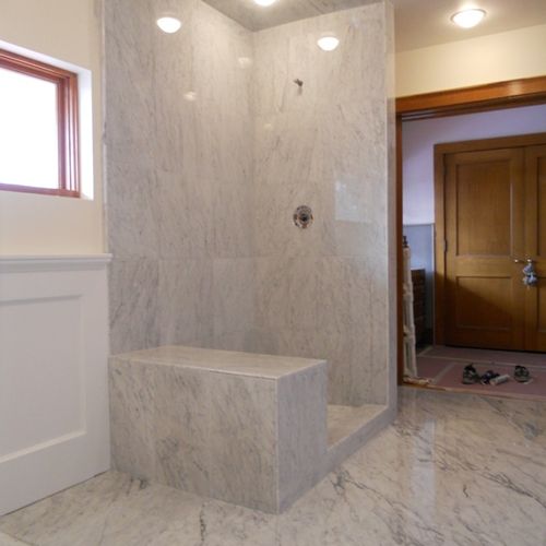 Carerra marble bathroom
