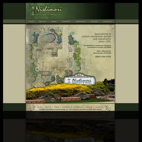 Nishimori Landscape & Design, Inc - website
