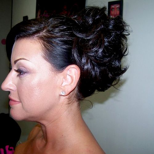 hair as well for bride and bridal party