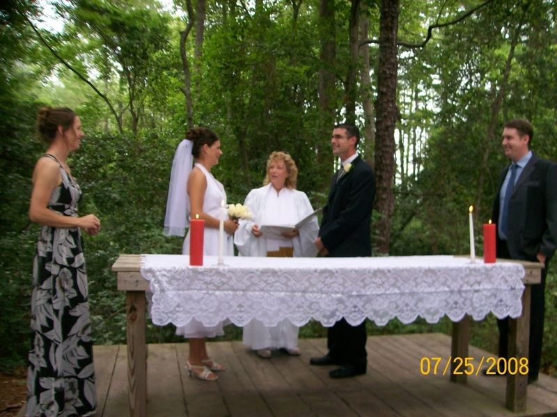 This young couple were happily wed in a local park