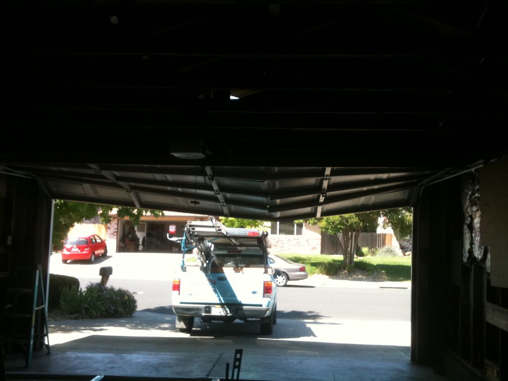 The customer here forgot to open the garage door a