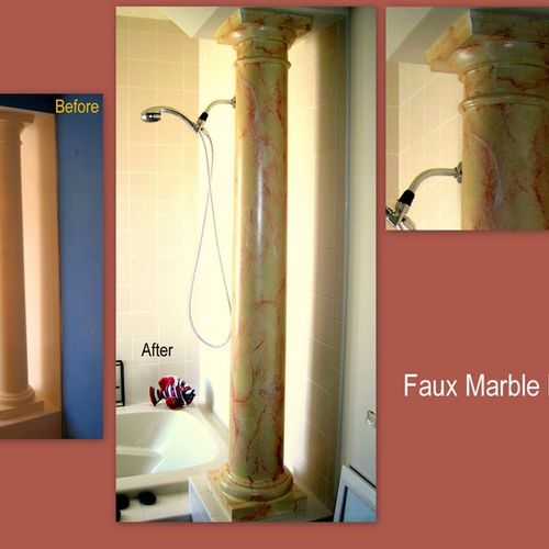 Marble Pillars. Originally painted wood
