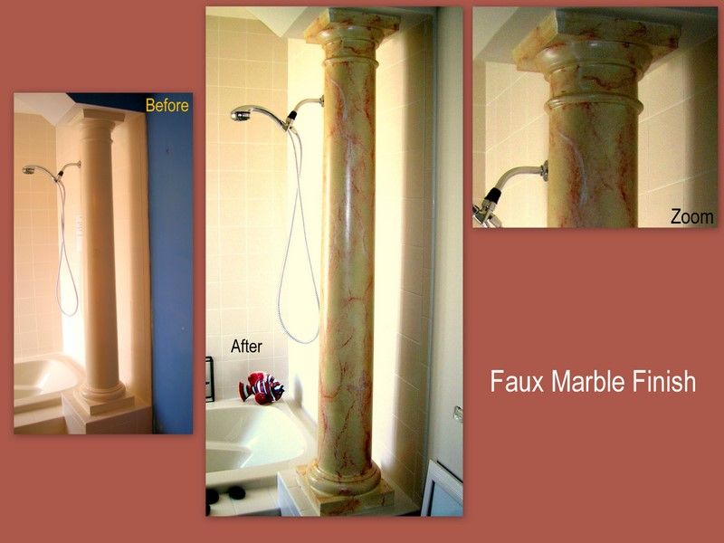Marble Pillars. Originally painted wood