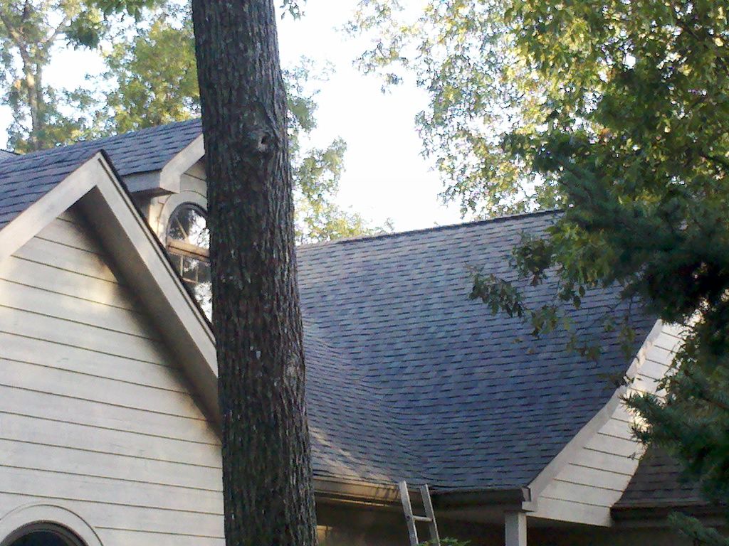 Rebuilt roof close up