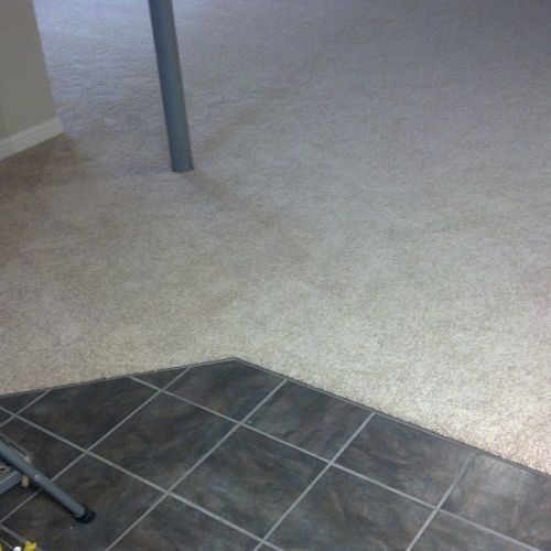 Shaw plush carpet meets tile in Cincinnati, Ohio 4