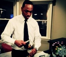 Semi-formal attire for a wedding reception at a co