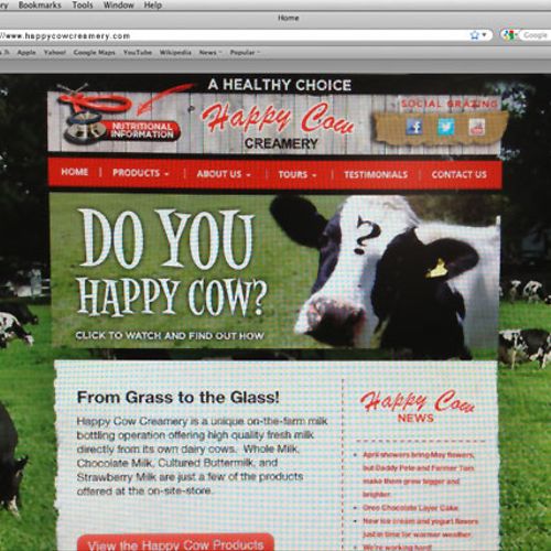 Website Design 
Client: Happy Cow Creamery
The req