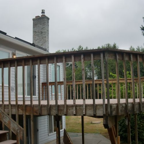 Side view of the deck project.