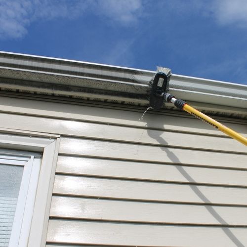 Part of our house wash includes gutter cleaning