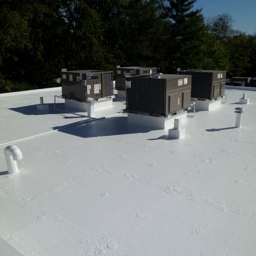 and after a TD Halbrook Companies "cool roof".