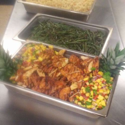 Pineapple Barbeque Chicken, Sauteed Green Beans