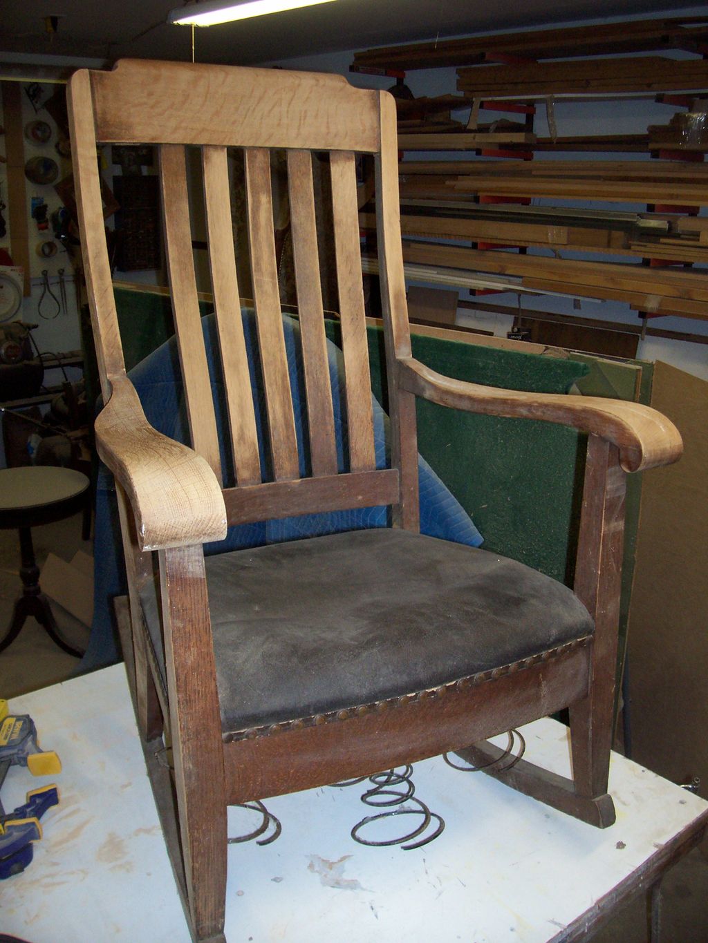 Oak rocking chair before restoration