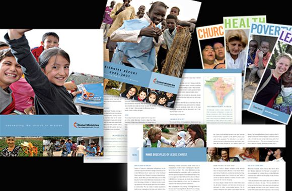 This promotional package for Global Ministries was