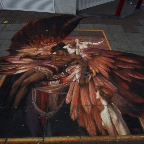 street painting ' Icarus'.  The Netherlands