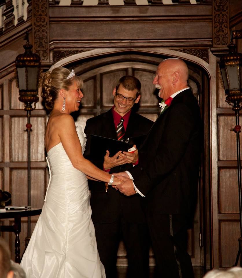 Betsy and Brian, and Officiant Joel
Photography by