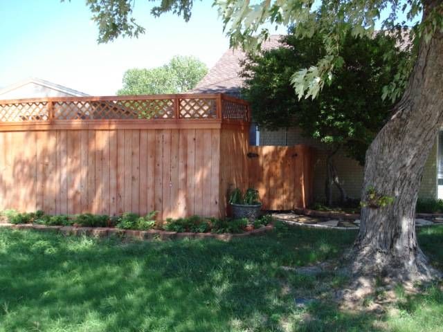 Cedar with lattice top and redwood stain