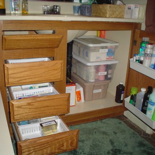 Organized bathroom cabinet...a home for everything