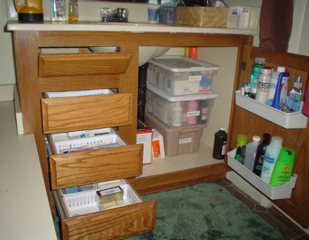 Organized bathroom cabinet...a home for everything