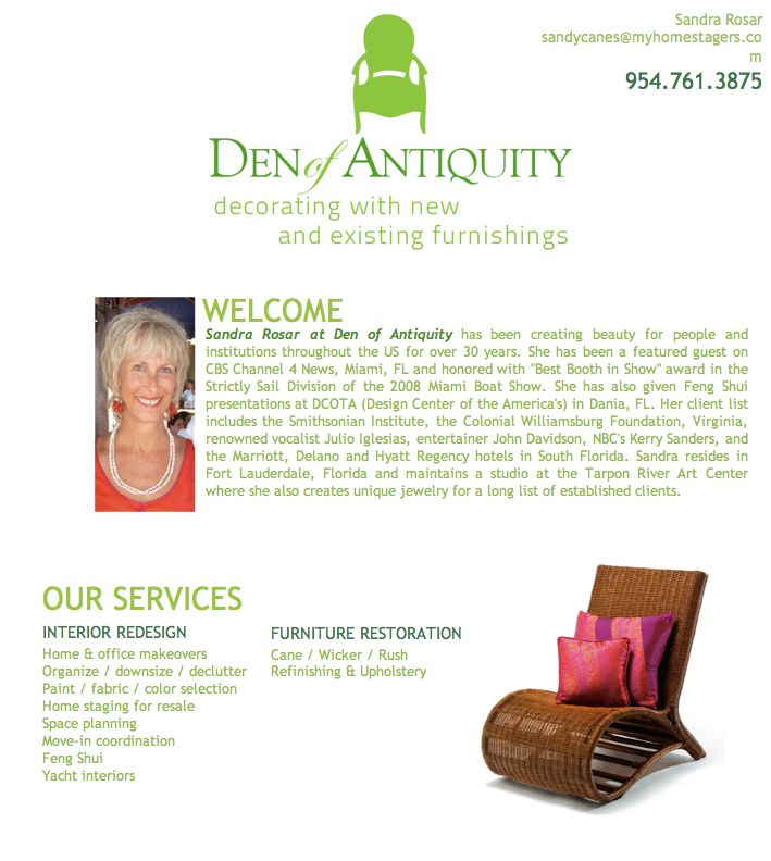 Website design and development for Den of Antiquit