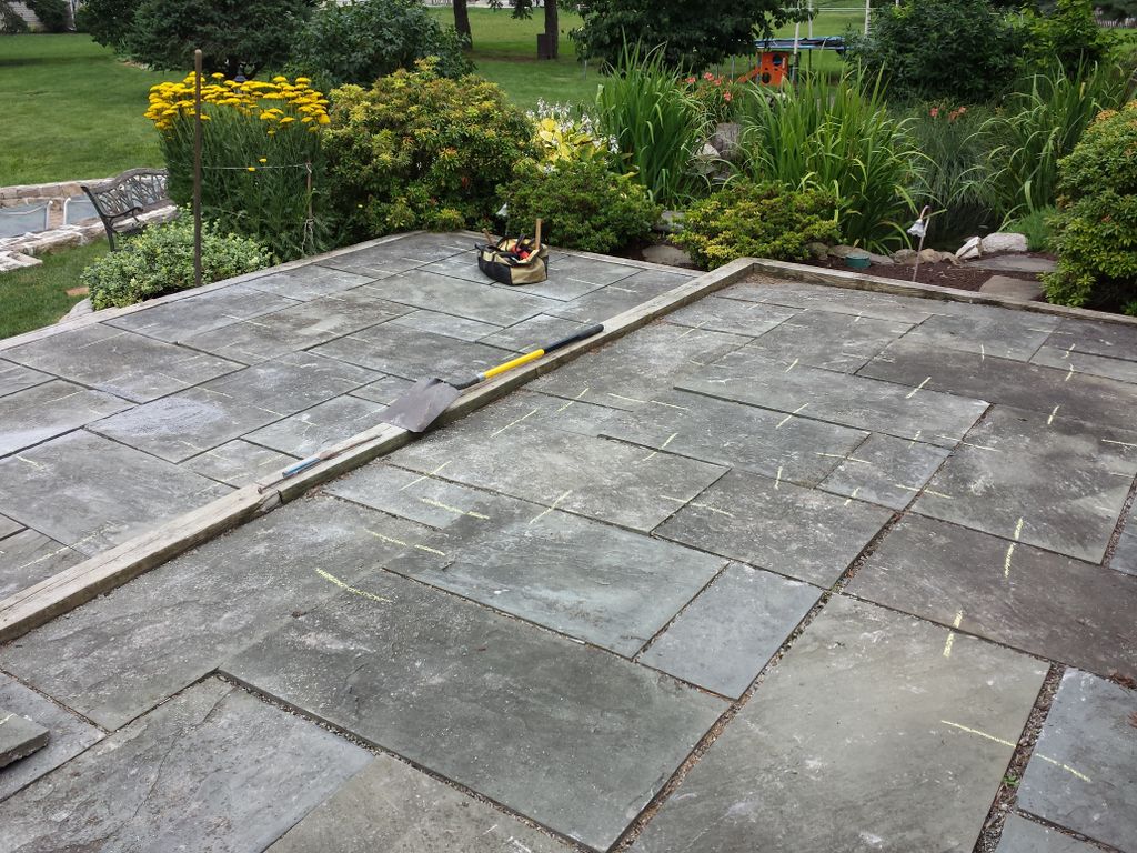 raised and re-leveled patio pavers
