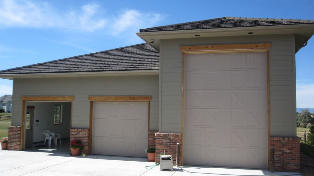 Exterior of extra large door installed for RV