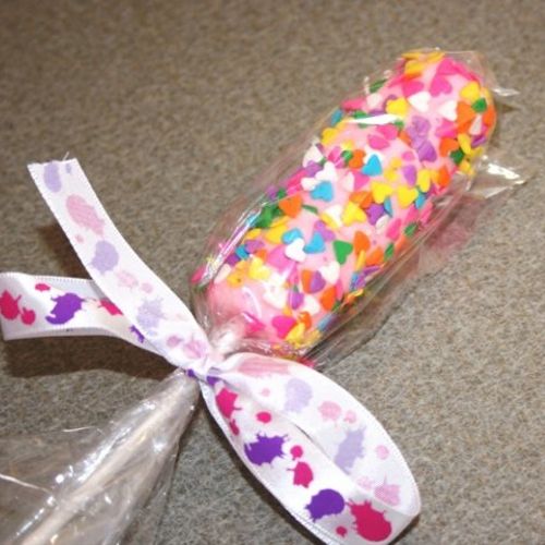 Marshmallow Lollipops with sprinkles