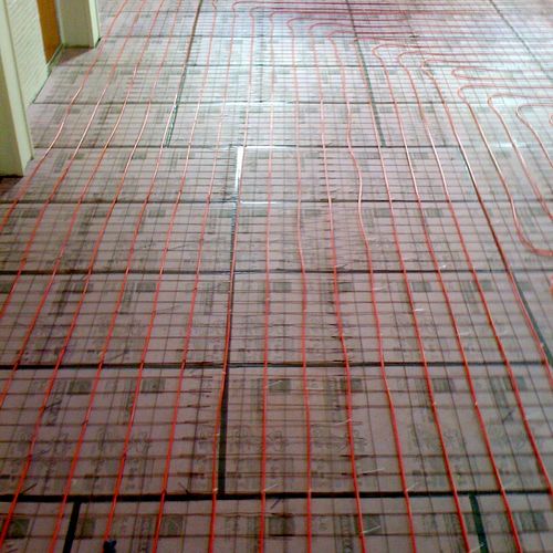 In floor radiant heat for small warehouse. It will