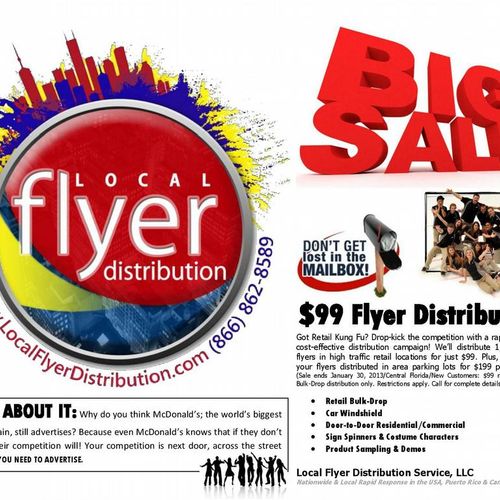 $99 Flyer Distribution Service - ALL MAJOR CITIES!