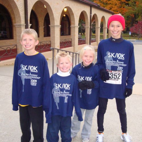 My kids at the Racing for Recovery 5k 2009