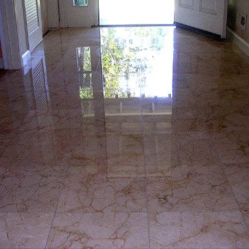 Marble floor after restoration