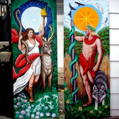 Artemis and Apollo matching murals