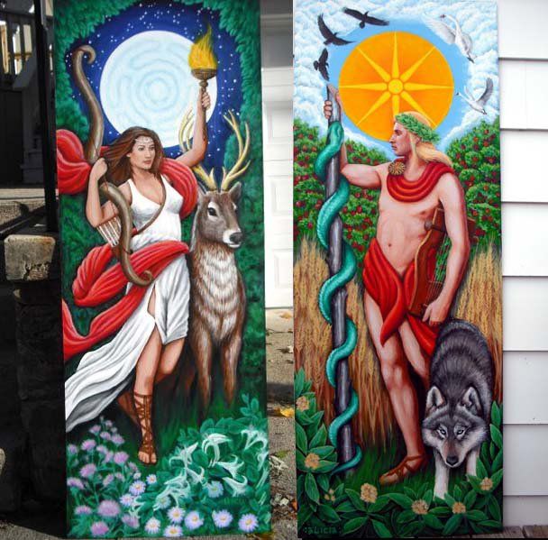 Artemis and Apollo matching murals