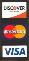 We accept Visa, Discover, MasterCard, and American