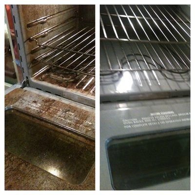 This is a stove that was nasty- before and after p