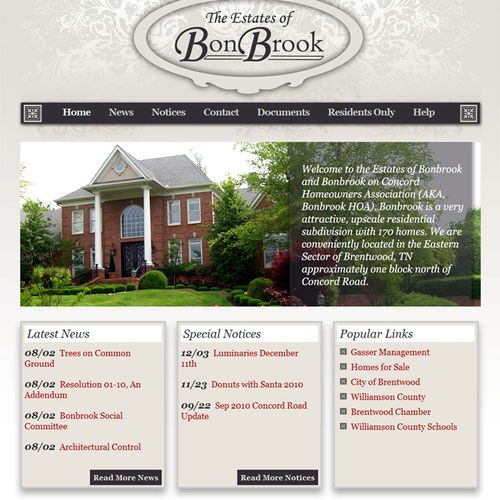 Estates of Bonbrook Website (Brentwood, TN)