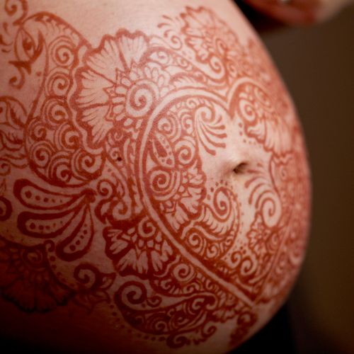 Pregnant Belly Blessing ~ Henna stain results afte