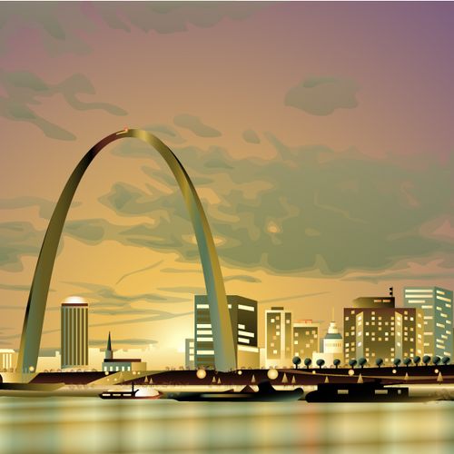 Vector illustration:  St. Louis sunset