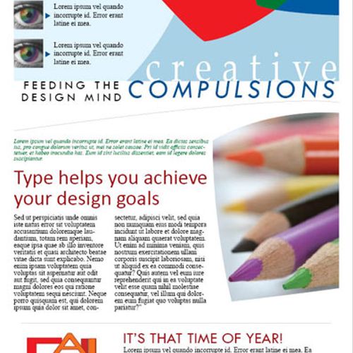 Newsletter for Graphic Design group at Westwood Co