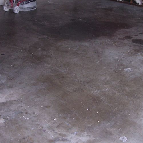 Garage before concrete polishing
