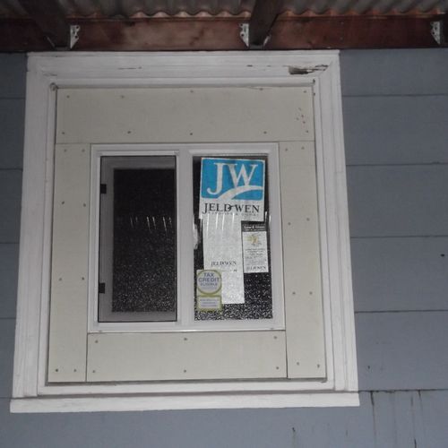 Bathroom window install from the outside (prior to