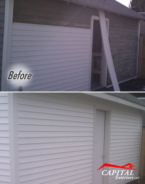 Vinyl Siding Tear Down and Replace.  Before and Af