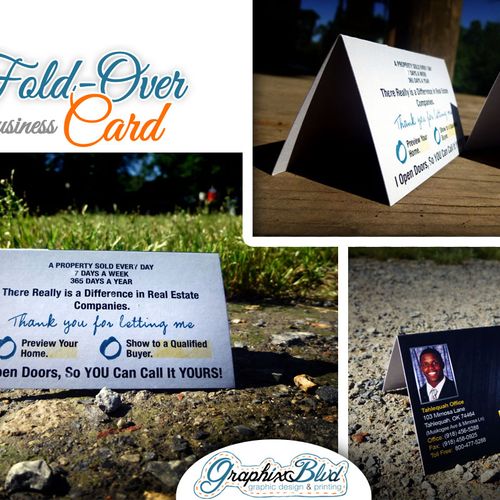 Full color Fold-Over Business Cards that I created