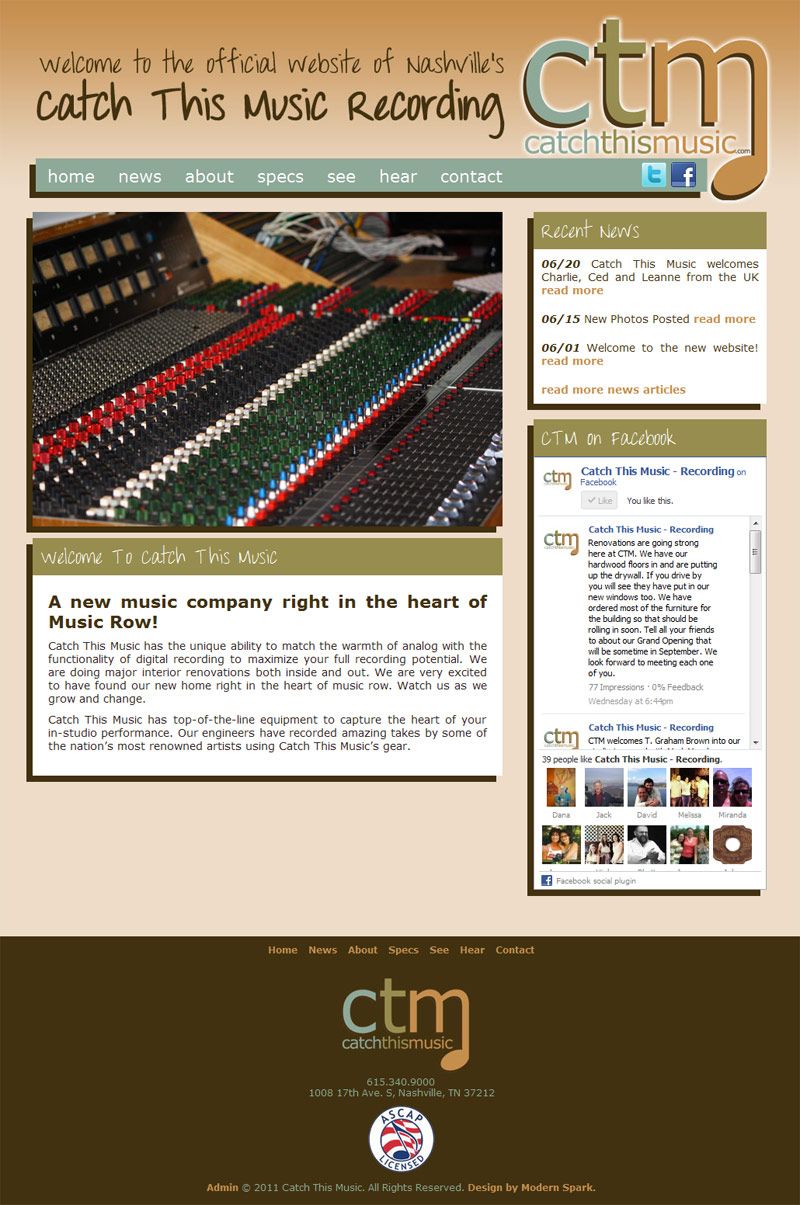 Catch This Music website (Nashville, TN)