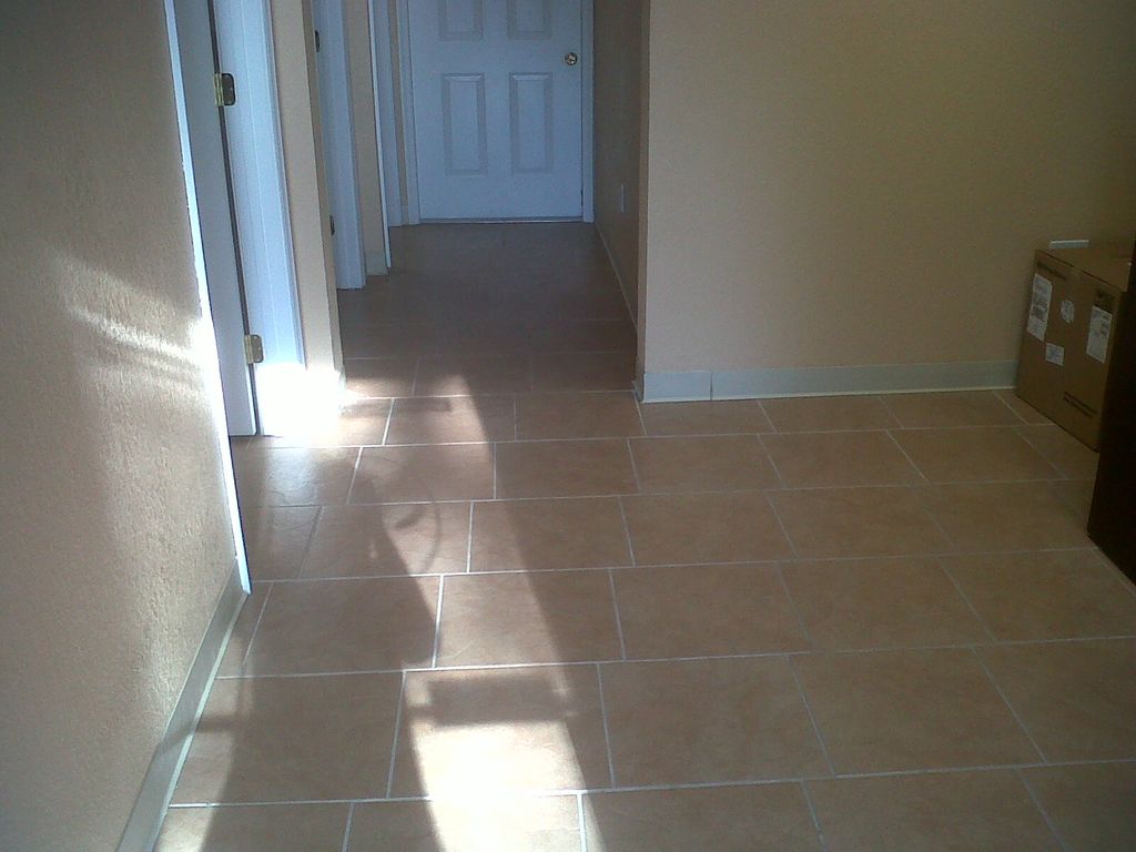 14" tiles installed in commercial building.