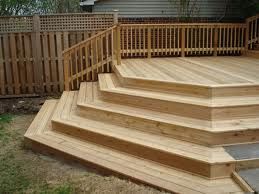 deck with platform type stairs