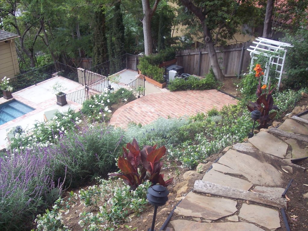 A scenic array of slope stabilizing plantings and 