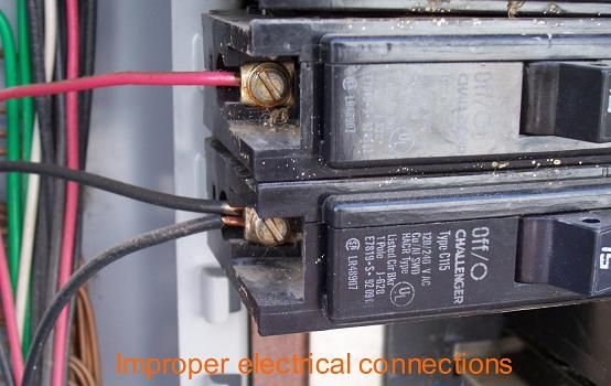 A common discovery by our inspectors -- two wires 