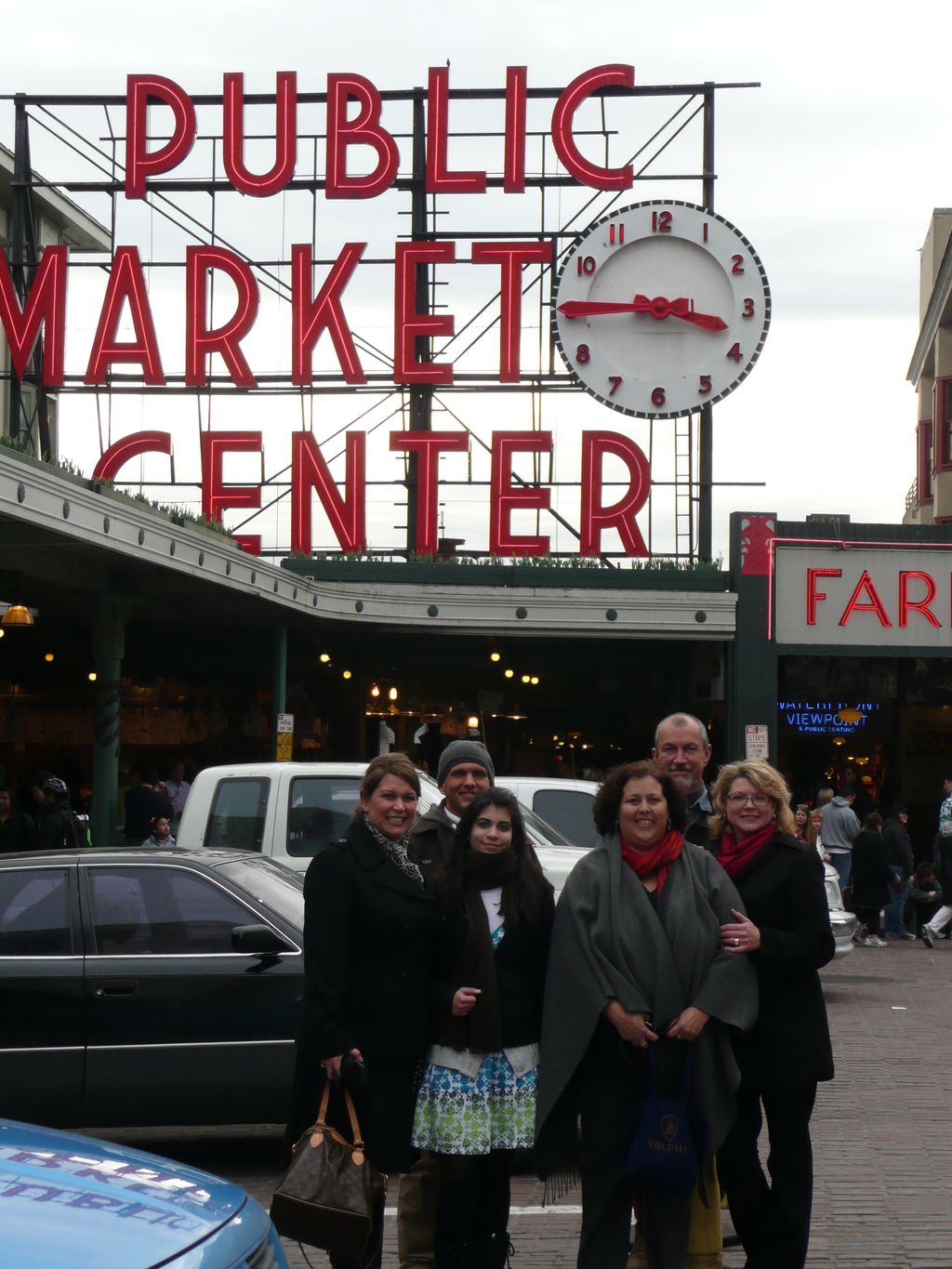 Shopping at Pike Place Market for local sustainabl