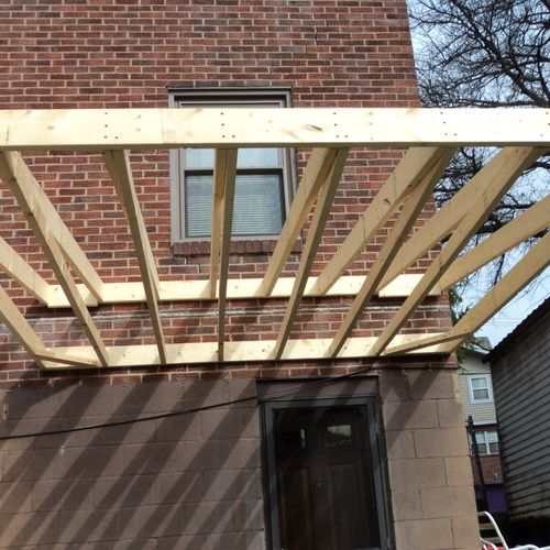 Framing for new porch roof