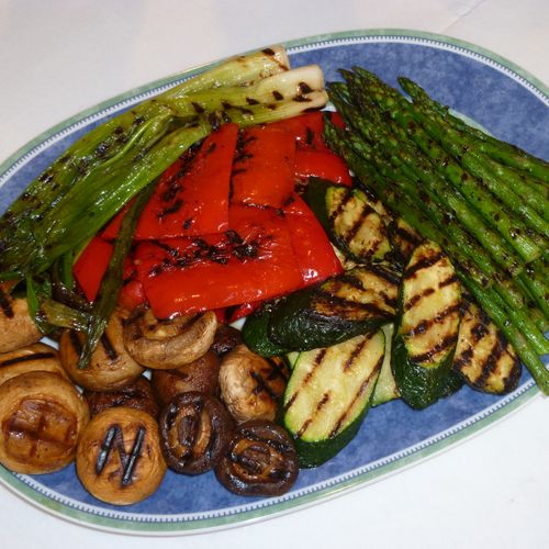 Grilled vegetable antipasto with balsamic glaze